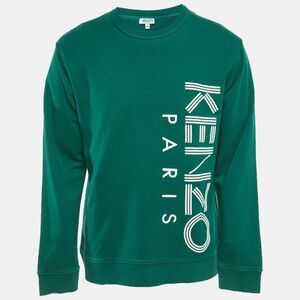 Kenzo Green Logo Print French Terry Sweatshirt Xxl